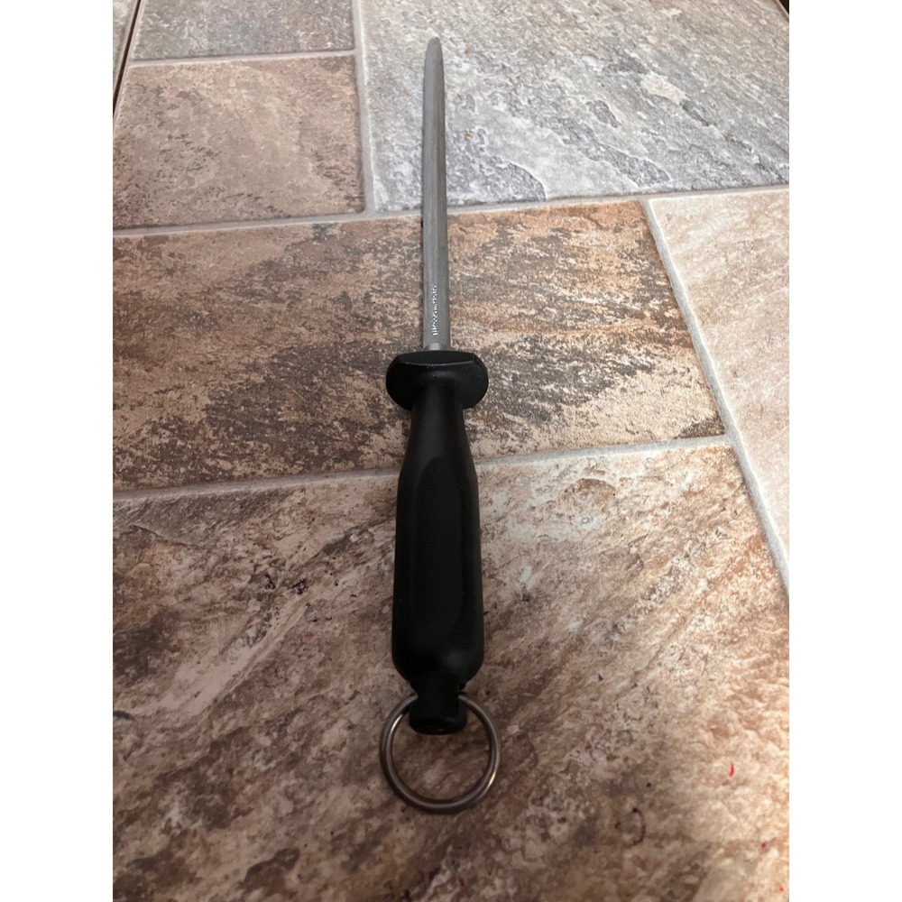 Solingen Germany Chrome Vanadium 10 Inch Knife Honing Sharpening Steel Rod Black